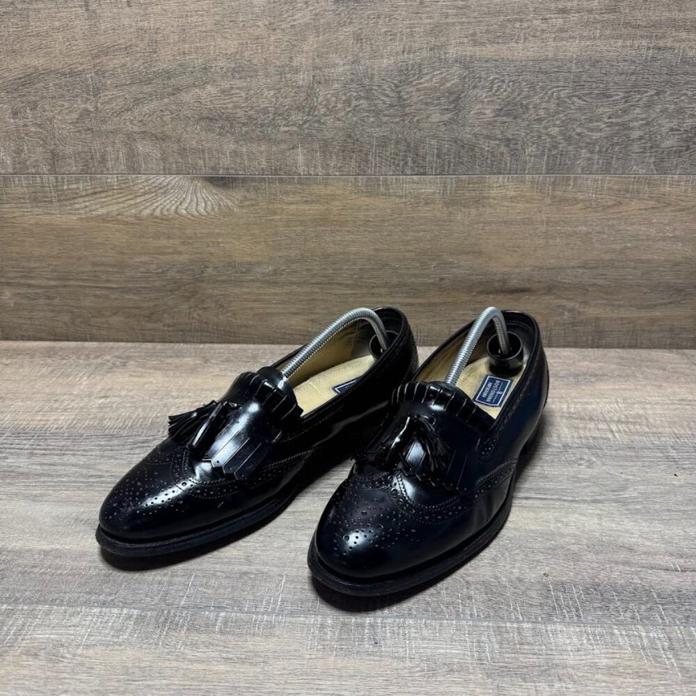 Bostonian Black Leather Tasseled Wingtip Loafers Men's Size 11